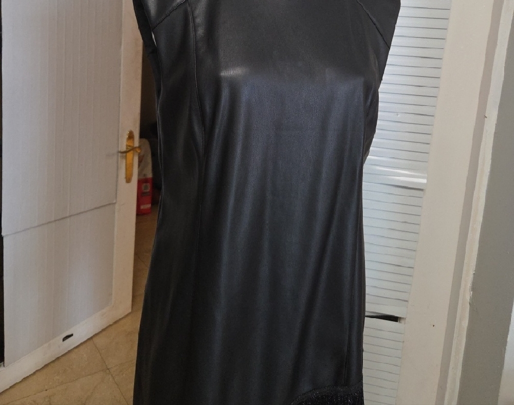 Dkny Elegant Black Fringe Dress size 10 - Picture 3 of 10